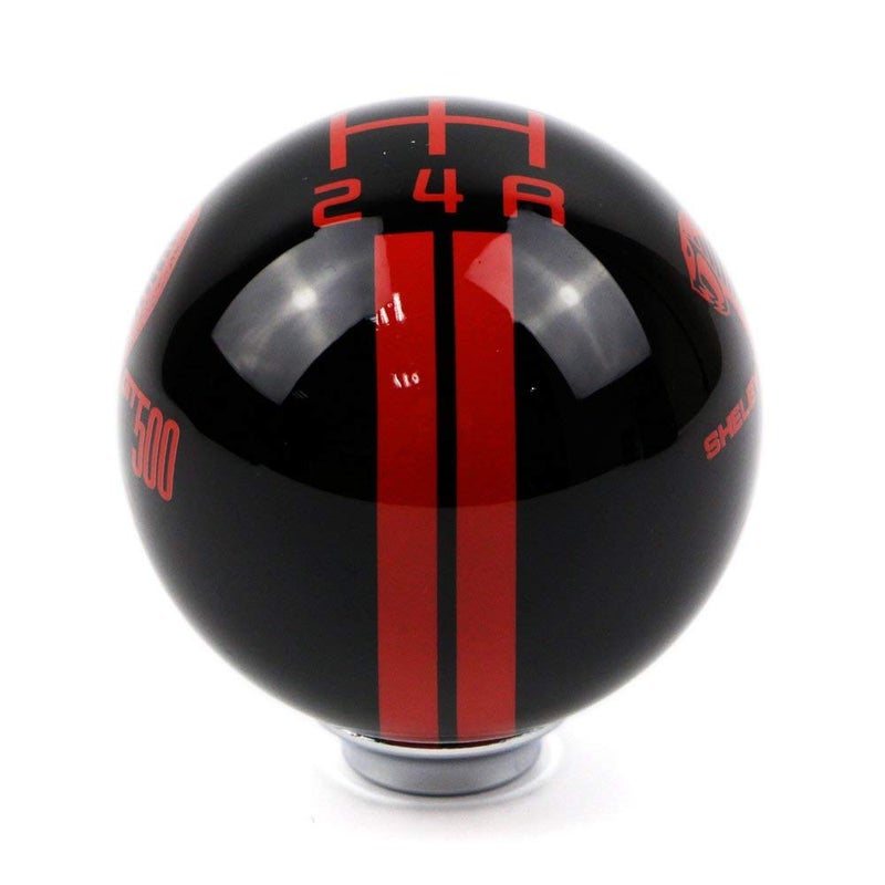 Dreamseek for Ford Mustang Car Gear Shift Knob 5 Speed Cobra Logo Manual Handle Ball (Black & Red) - Image 4